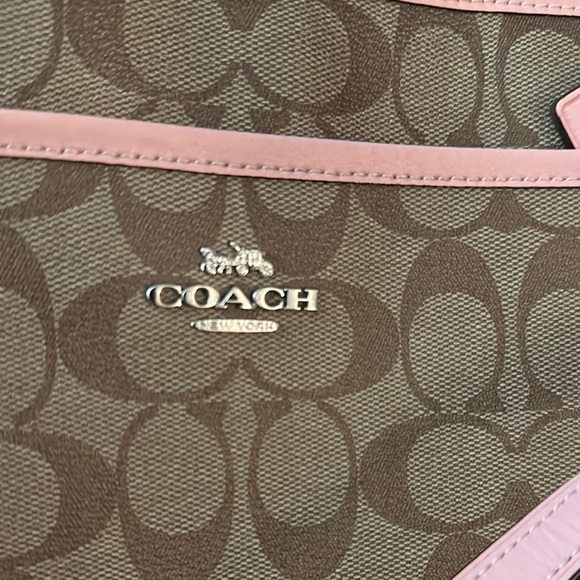 Coach Brown and Pink Women's crossbody Bag signature print - Picture 2 of 11